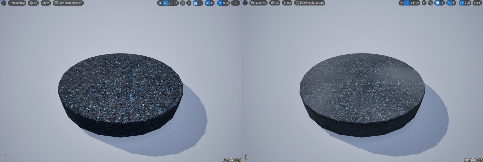 Side-by-side of two air filters, the left one clean and the right one dirty.